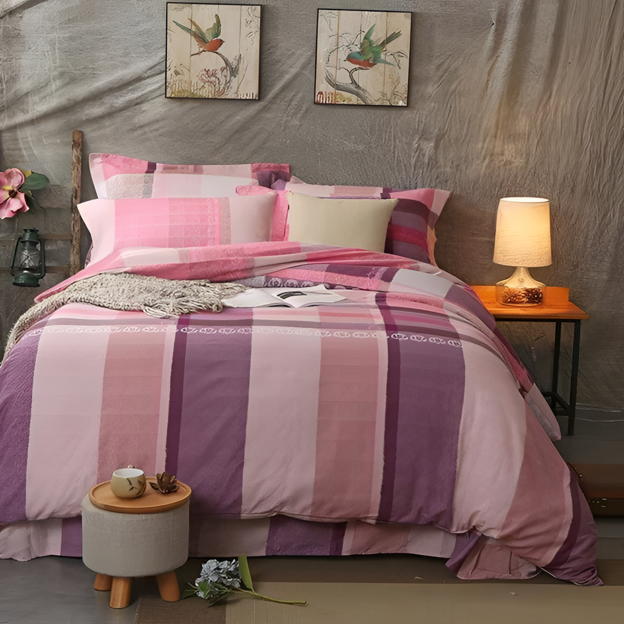 Pink Wine Toile Duvet Set | Bedding | NordicAbode.com