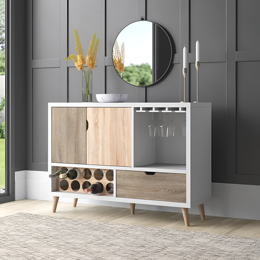 Stalvey Modern Multi-Color Server with Wine Storage | Furniture | NordicAbode.com