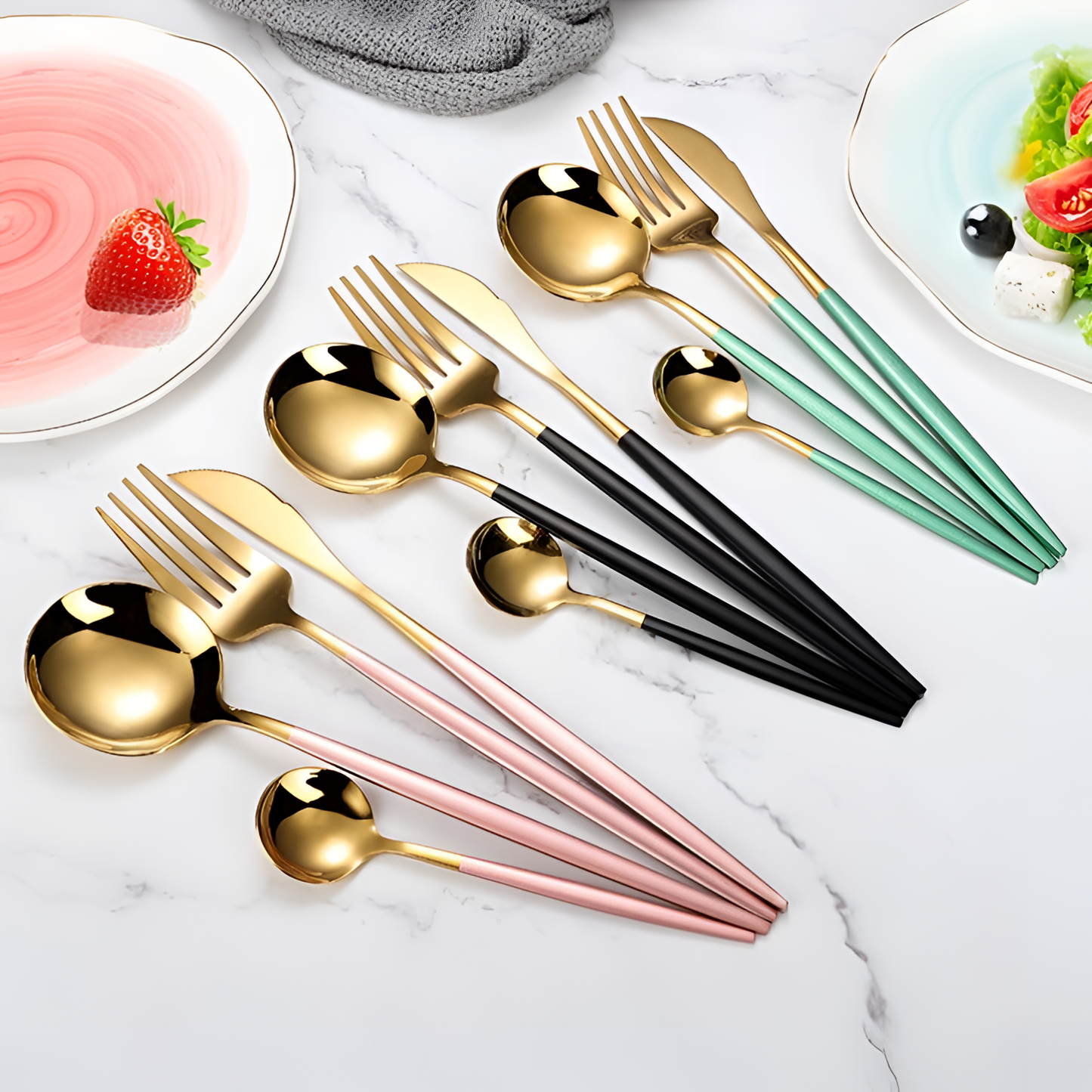 Dana Elegant Rose Gold Cutlery Set | Cutlery | NordicAbode.com