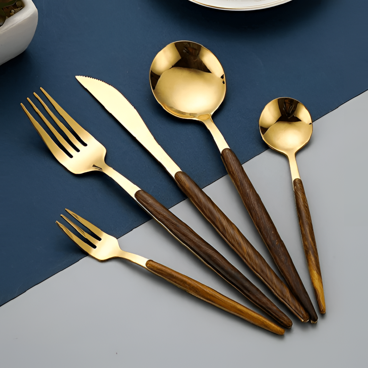 Wood Stainless Steel Cutlery Set | Tableware | NordicAbode.com