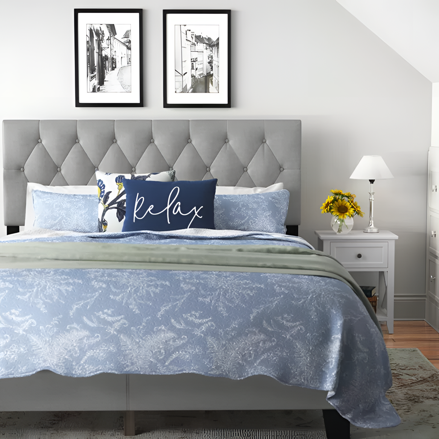 Drusilla Contemporary Upholstered Bed | Bedroom | NordicAbode.com