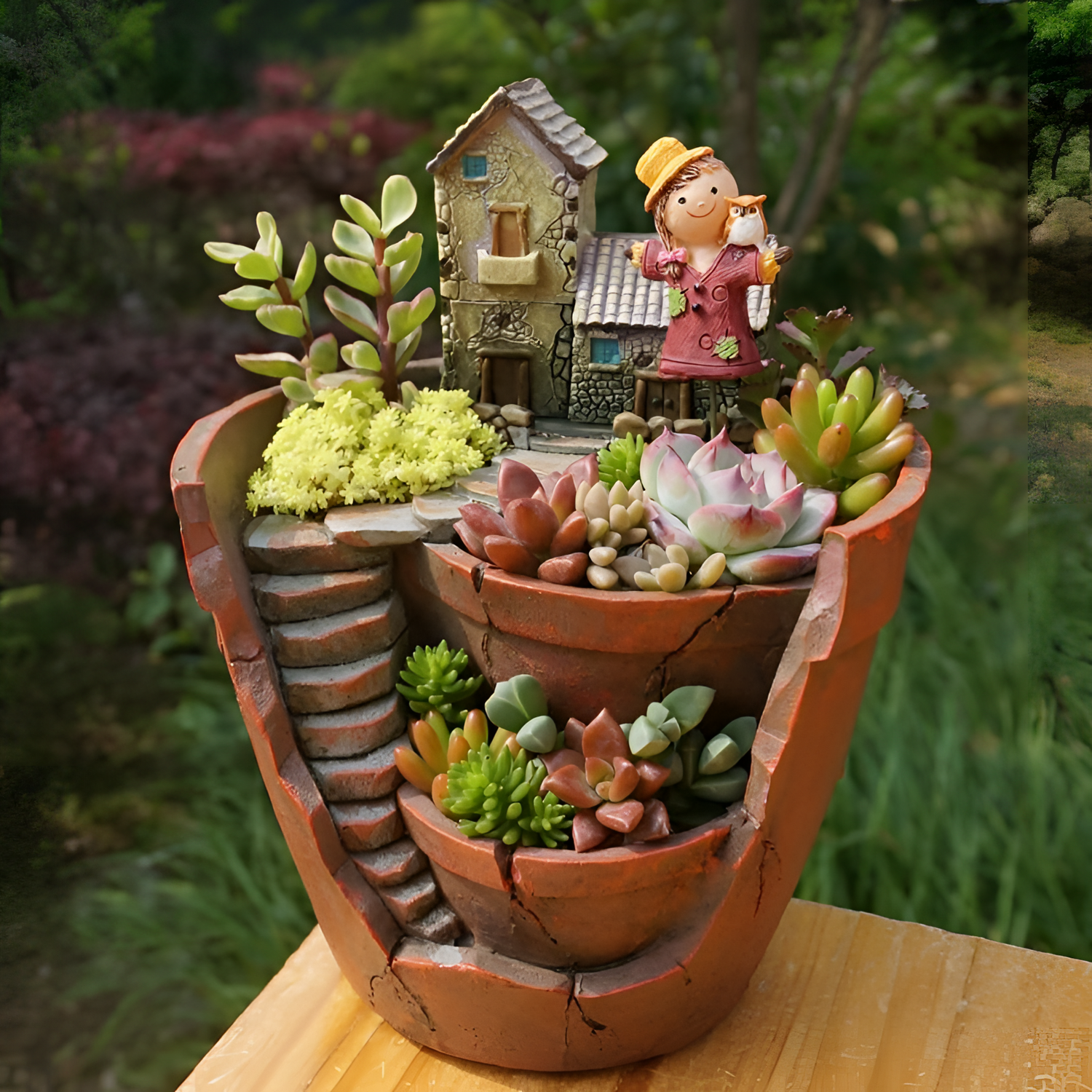 Resin Mini Village Resin Planter | Planters | NordicAbode.com