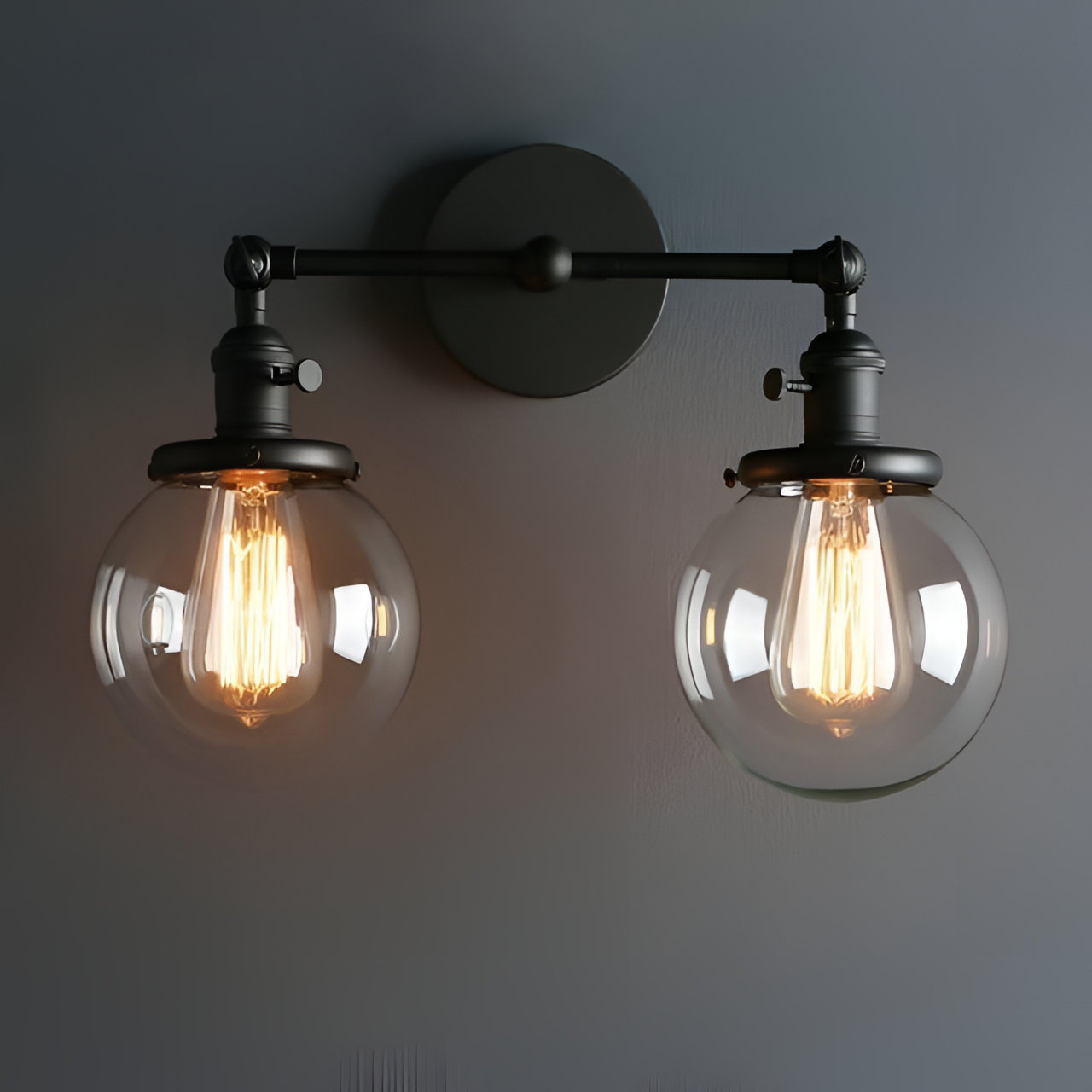 Carlo Industrial Dual Glass Wall Sconce | Lighting | NordicAbode.com