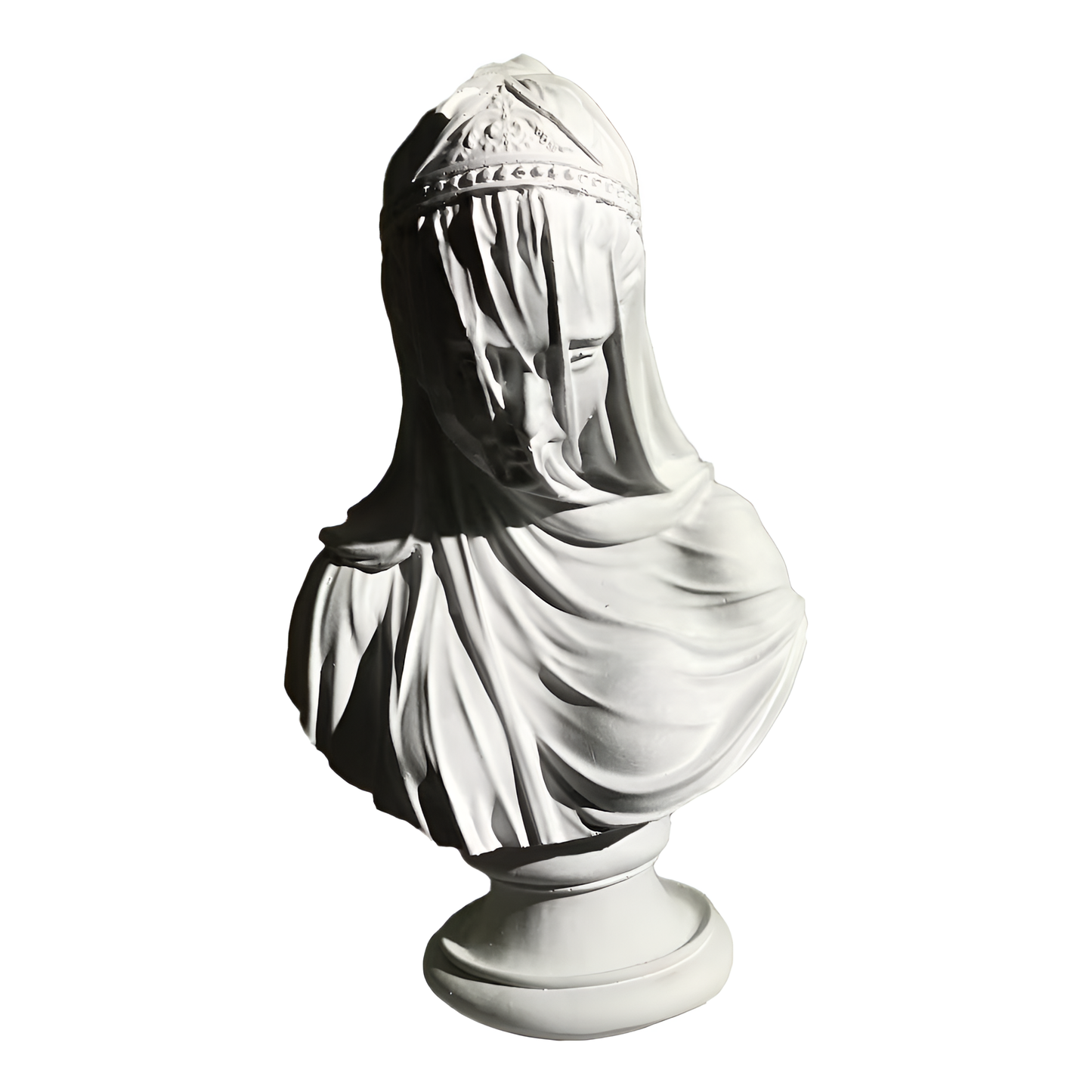 Veiled Lady in White Sculpture