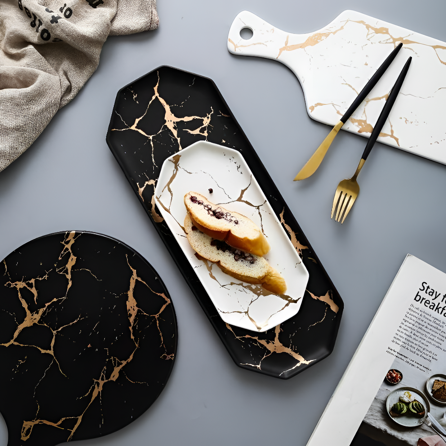 Marble Ceramic Serving Tray - Handcrafted | Serveware | NordicAbode.com