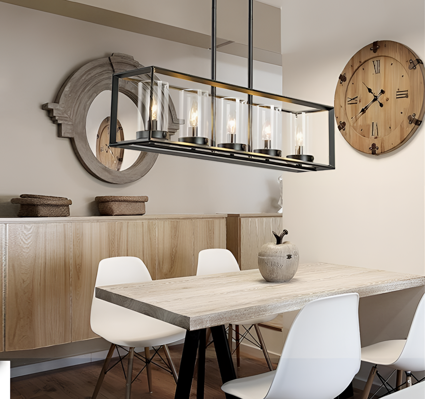 Marina Farmhouse Linear Chandelier - 5 Lights | Lighting | NordicAbode.com