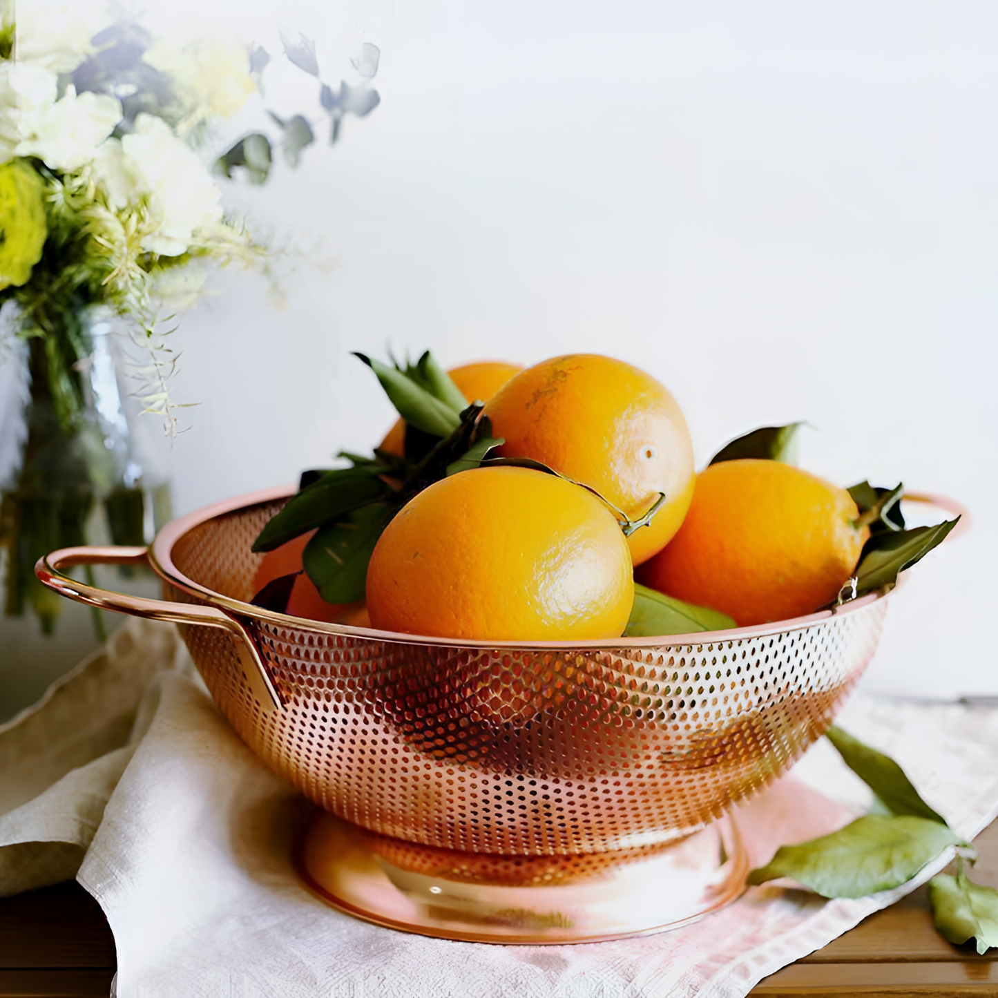 Rose Gold Stainless Steel Colander | Kitchen Essentials | NordicAbode.com