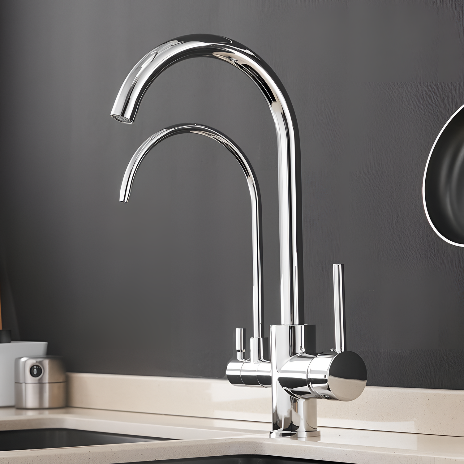 Sibella Modern Double Crane Faucet | Faucets | NordicAbode.com