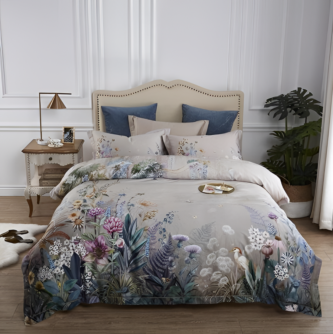 Sofia Floral Egyptian Cotton Duvet Set | Bedding | NordicAbode.com