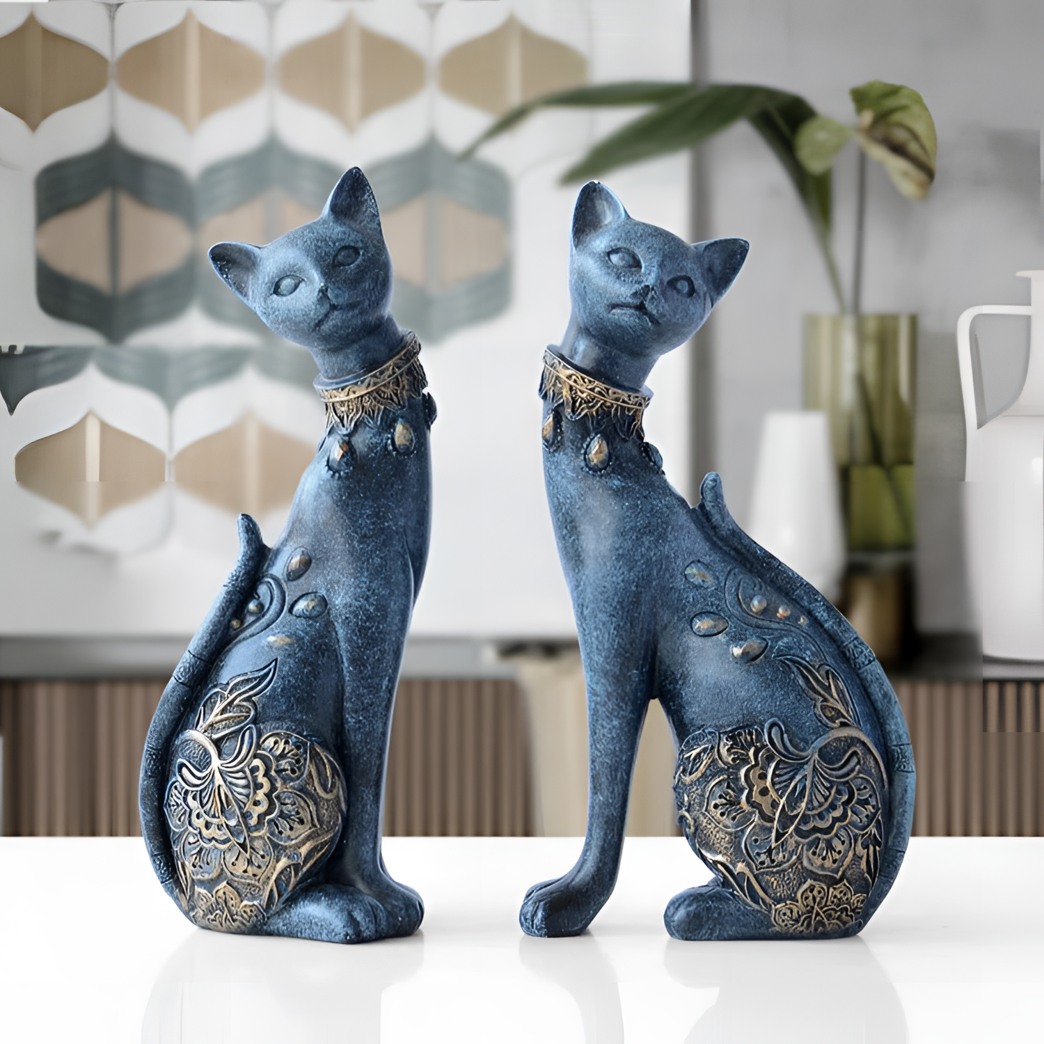 Luxury Cat Figurine Set | Figurines | NordicAbode.com