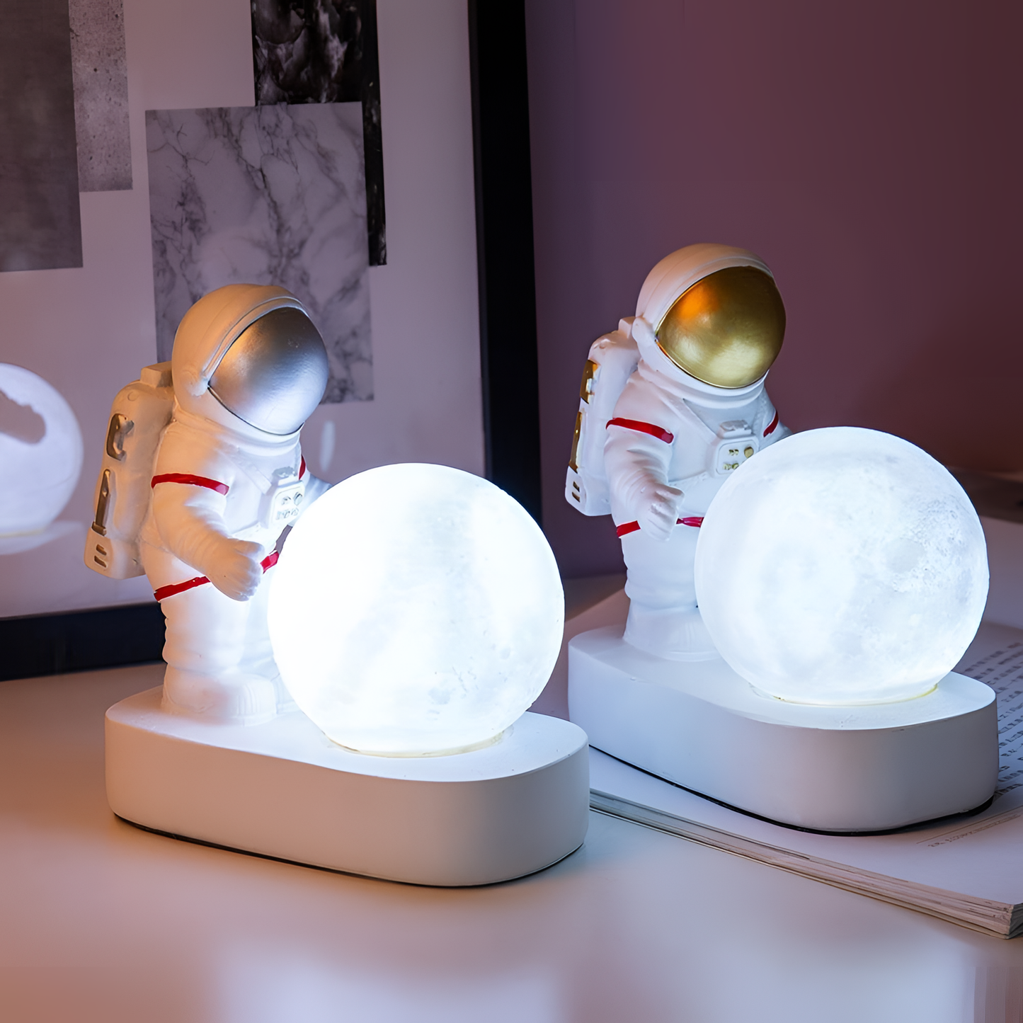 Astronaut LED Astronaut Moon Figurine | Figurines | NordicAbode.com