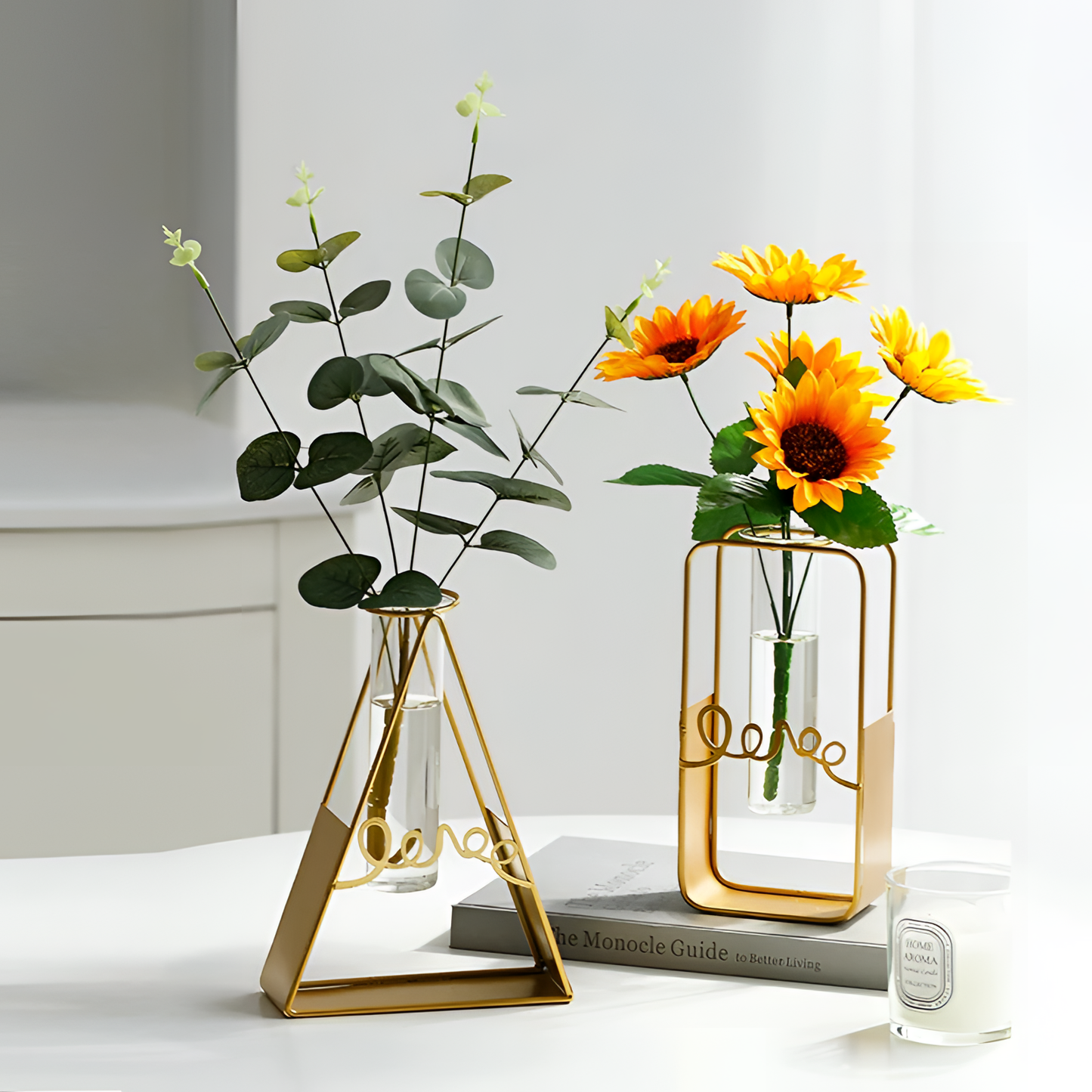 Golden Geometric Hydroponic Vase | Vases | NordicAbode.com