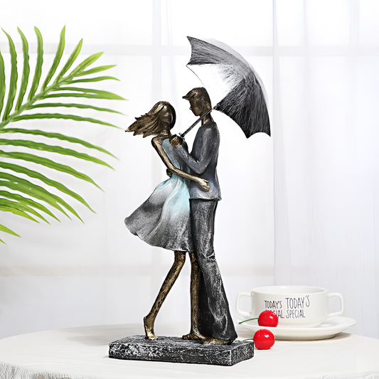 Lovers Artisan-Made Lovers Umbrella Statue | Artistic Decor | NordicAbode.com