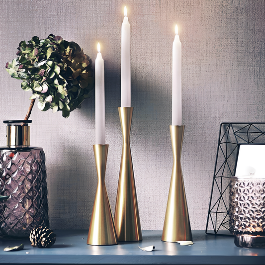 Valinhos Golden Metal Candlesticks - Valinhos Collection | Candlesticks | NordicAbode.com