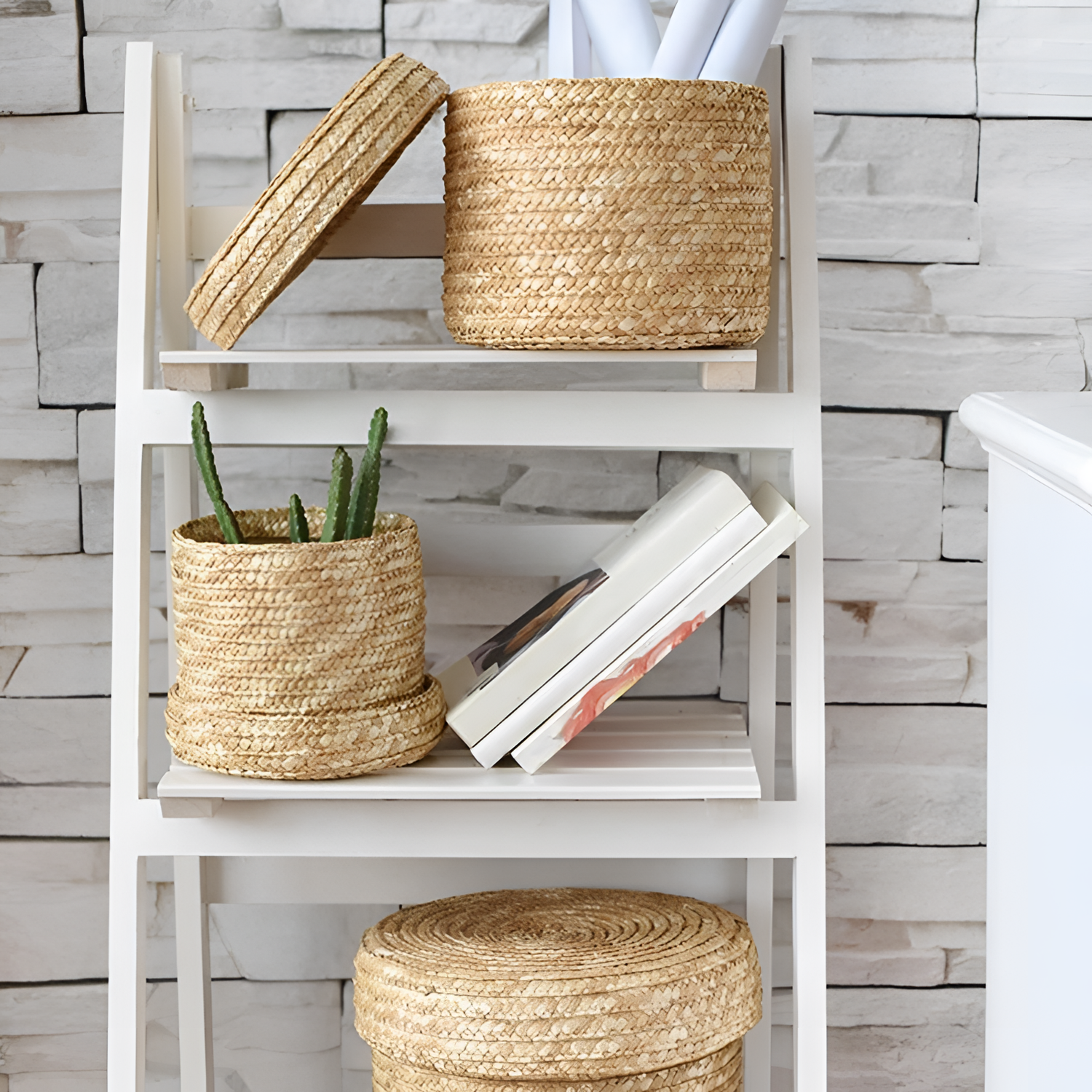 Kade Handmade Straw Basket Organizer - Pastoral Style | Baskets | NordicAbode.com