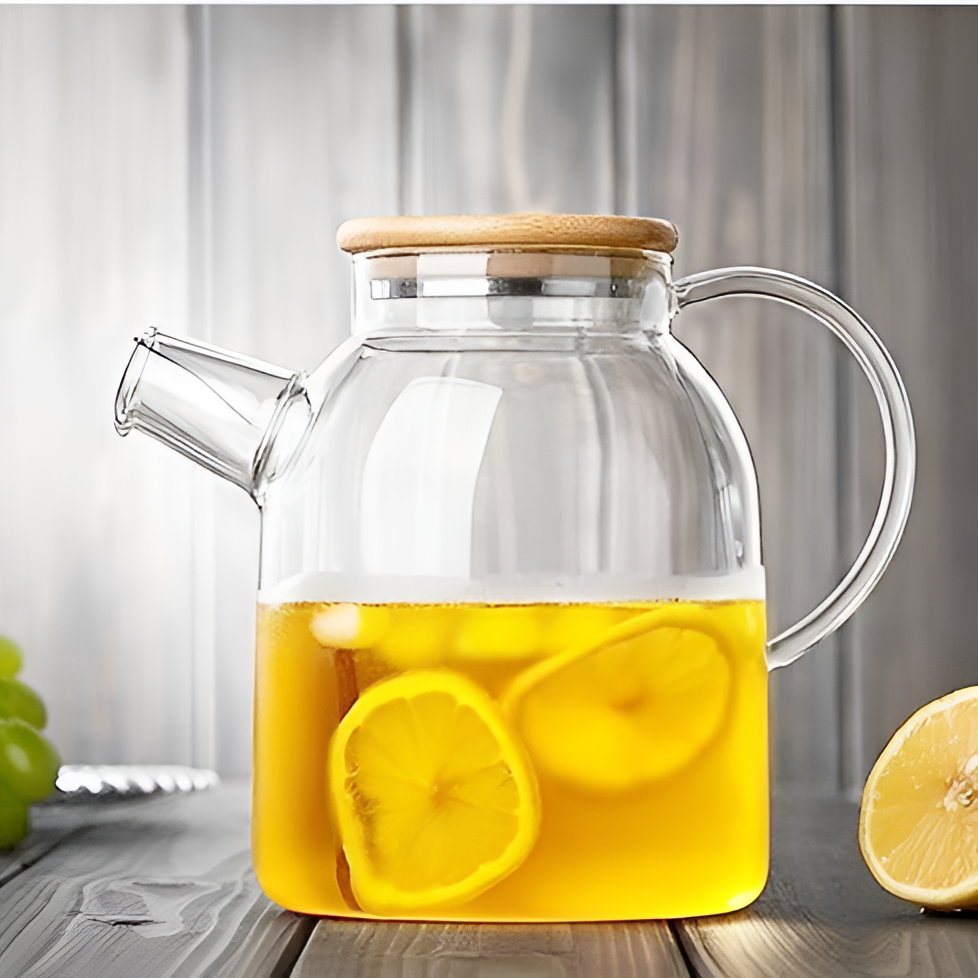 Transparent Glass Teapot with Wooden Handle | Tea Accessories | NordicAbode.com