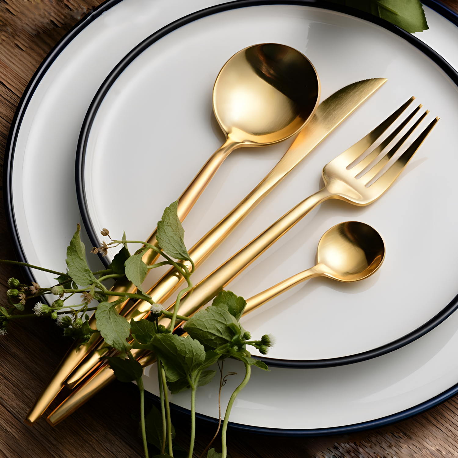 4 Gold Cutlery Set - 4 Pieces | Cutlery | NordicAbode.com