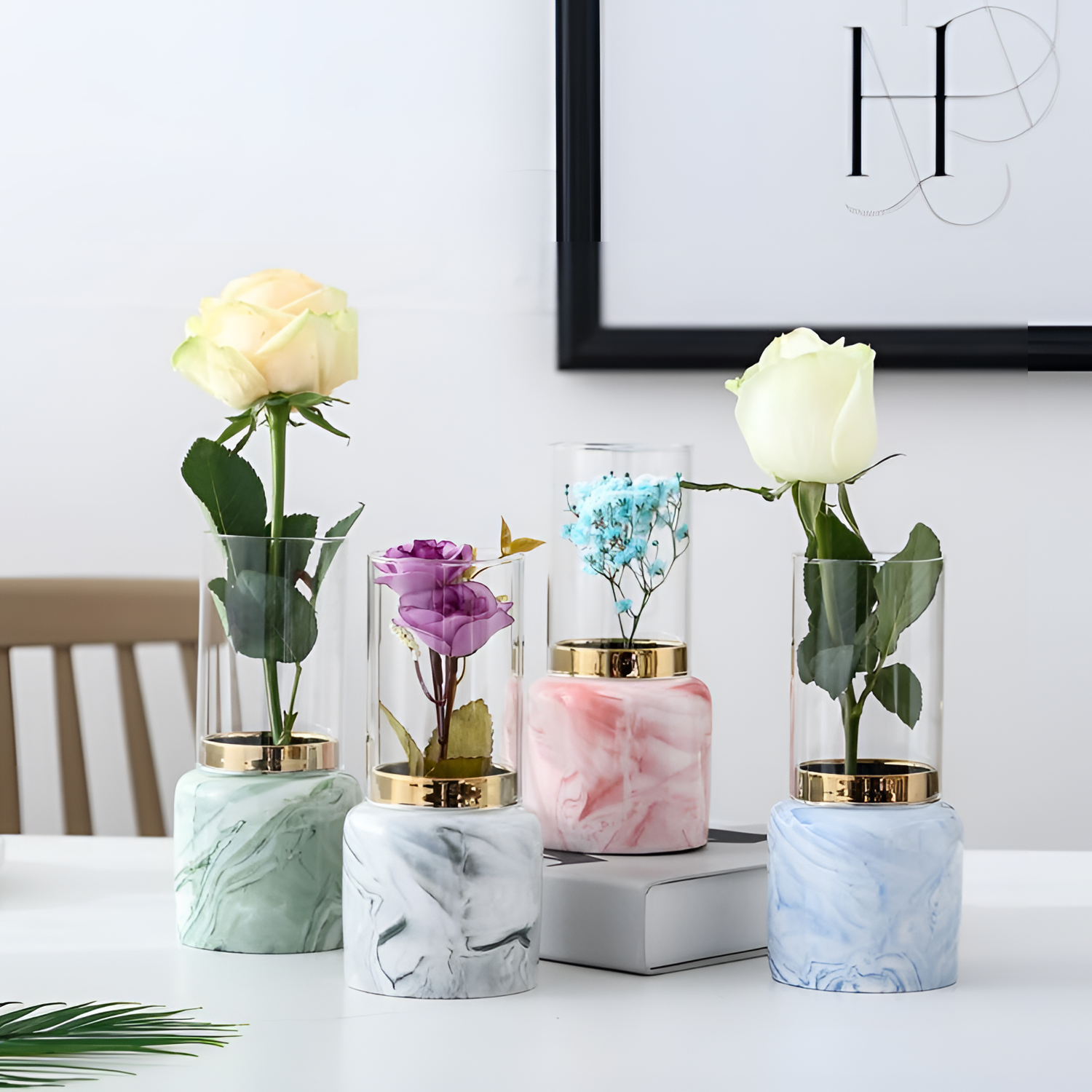 Colorful Marble Tabletop Vase - Colorful | Vases | NordicAbode.com