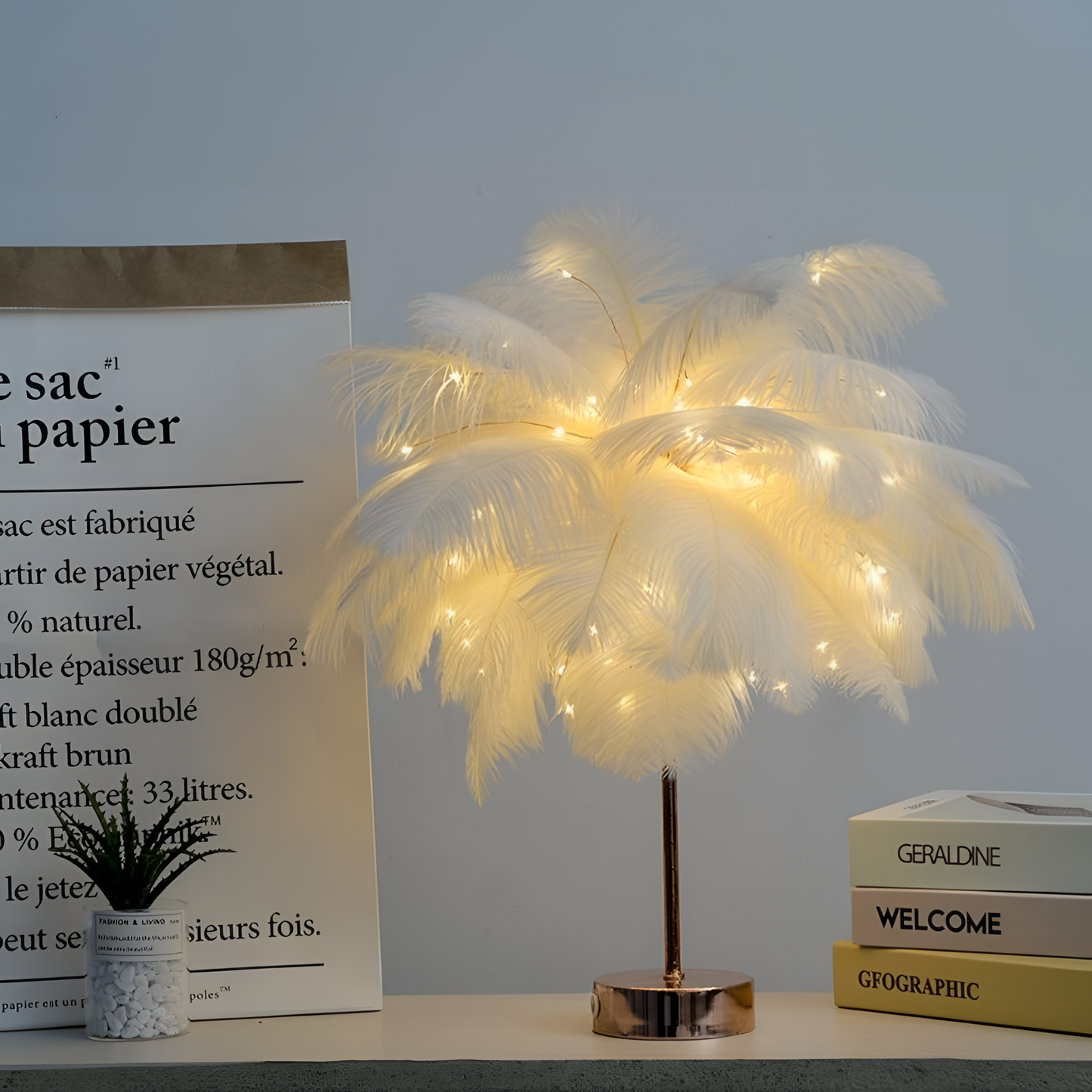 Feather Sparkly Feather Palm Tree Lamp | Lighting | NordicAbode.com