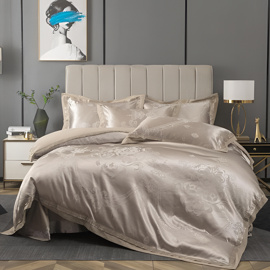 Luxury Espresso Jacquard Bedding Set | Bedding | NordicAbode.com