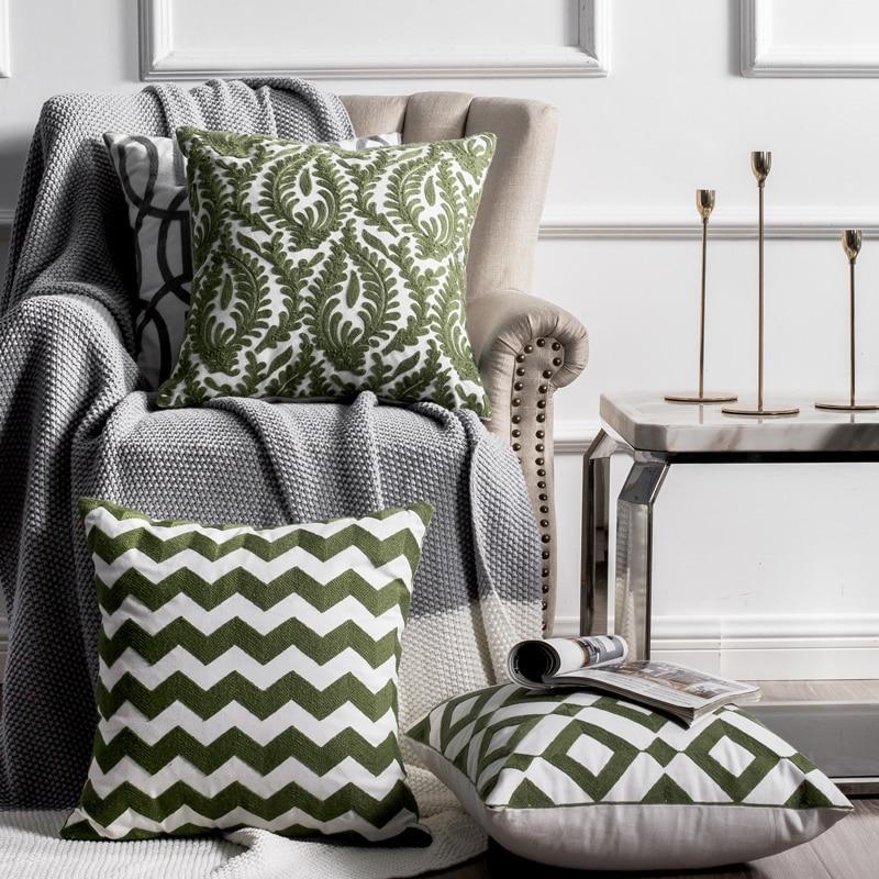 Green Vintage Pattern Cushion Covers - Nordic Side - 