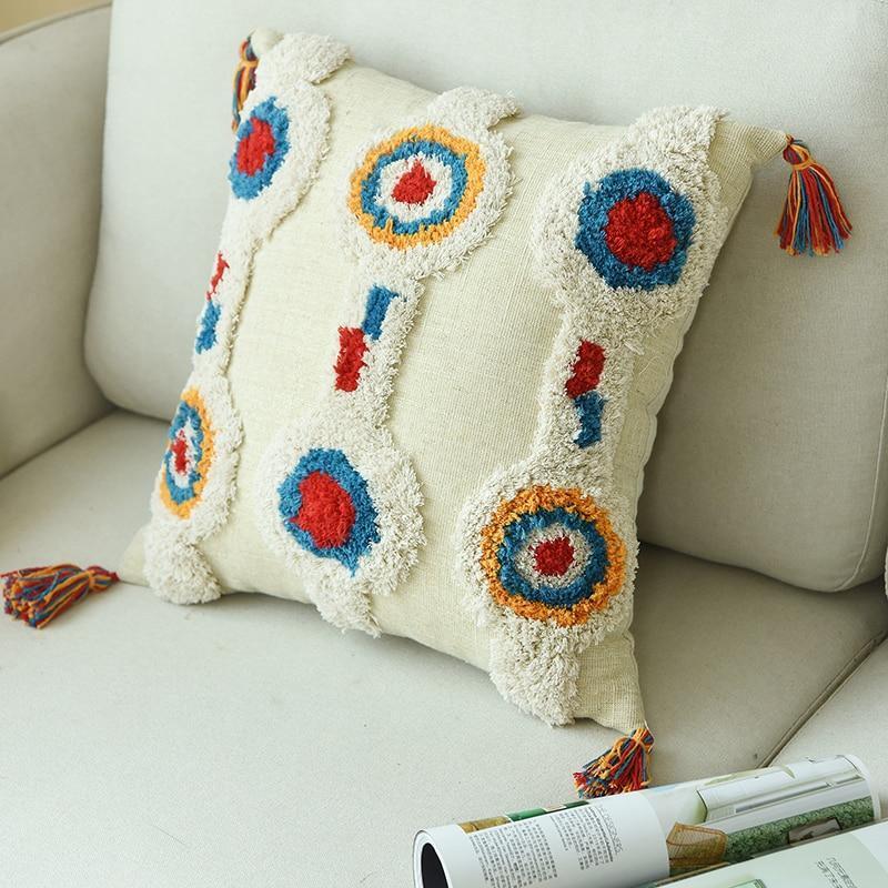 Boho Dot Embroidery Cushion - Nordic Side - 