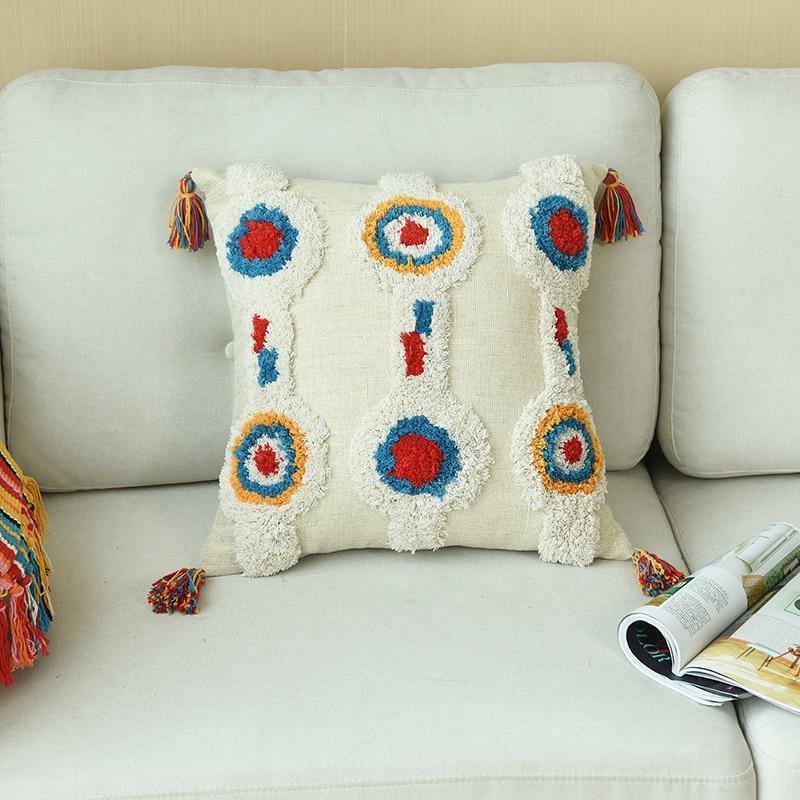 Boho Dot Embroidery Cushion - Nordic Side - 