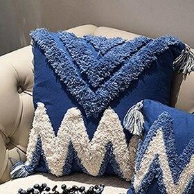 Boho Geometry Blue Cushion - Nordic Side - 