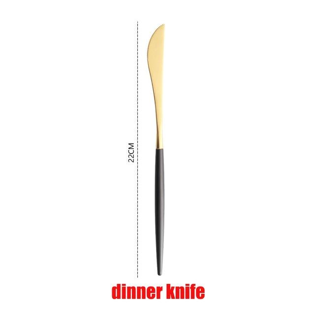 Black Silver/Gold Tablewear Stainless Cutlery - Nordic Side - diningroom, kitchen