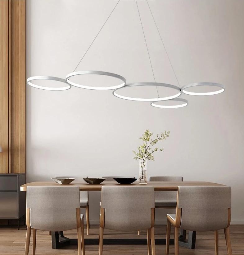 White & Black Circle Modern LED Pendant Lights - Nordic Side - 