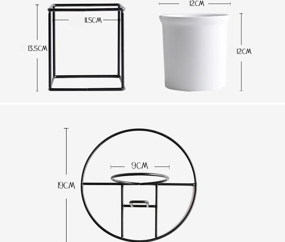 Fenella - Metal Frame Modern Planter - Nordic Side - 09-27, feed-cl1-planters, modern, modern-nordic, modern-pieces, modern-planter-collection, nordic, planter