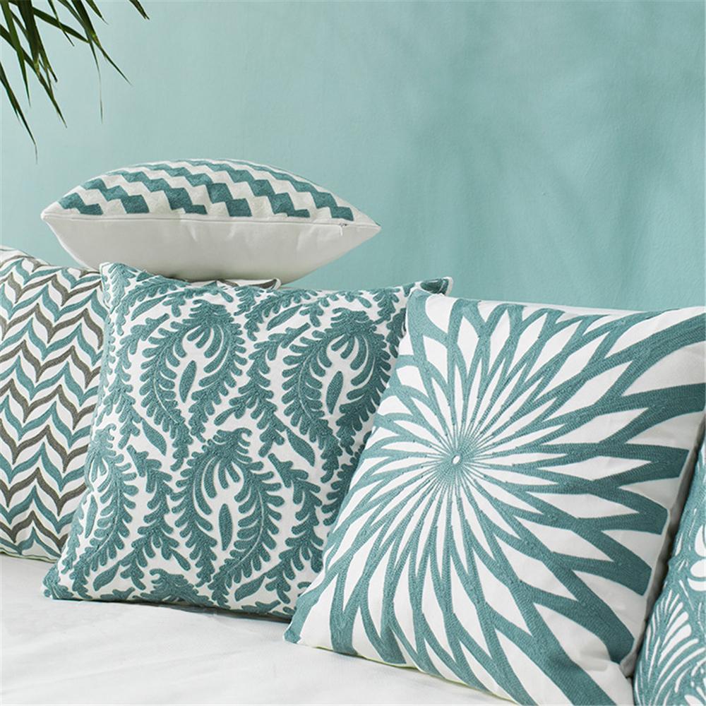 Minty Green Vintage Pattern Cushion Covers - Nordic Side - 