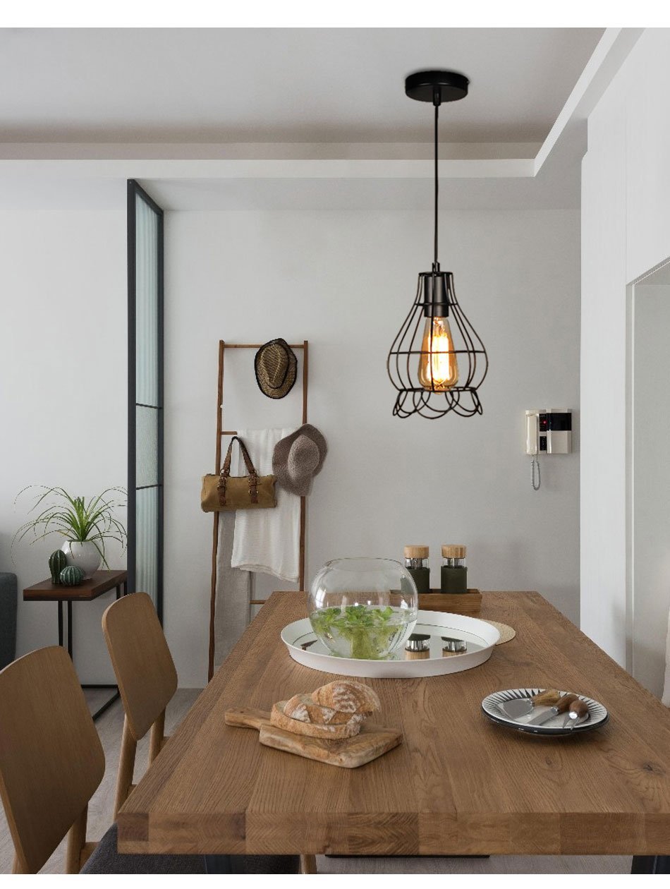 Modern Geometric Iron Pendant Light - Nordic Side - 