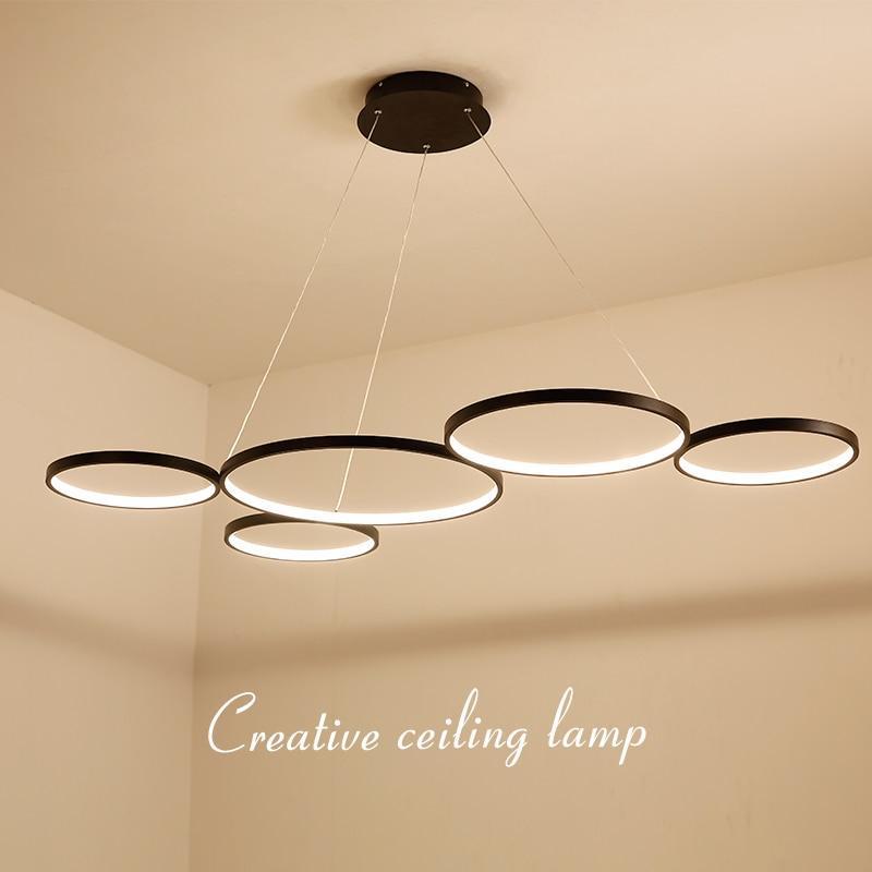 White & Black Circle Modern LED Pendant Lights - Nordic Side - 