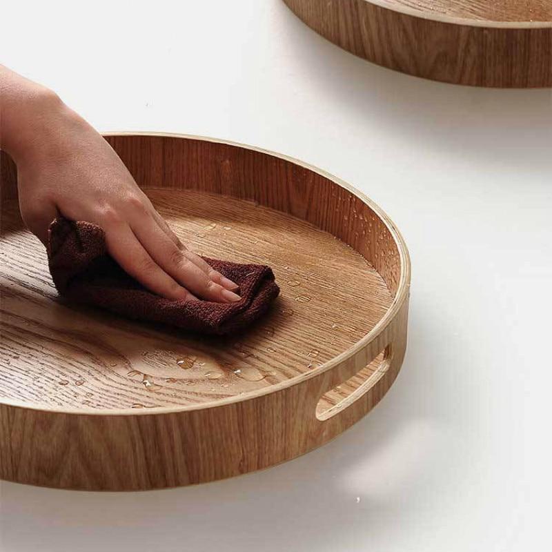 Wooden Round/Oval/rectangular Serving Tray - Nordic Side - 