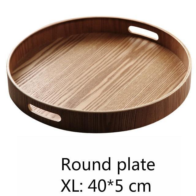 Wooden Round/Oval/rectangular Serving Tray - Nordic Side - 