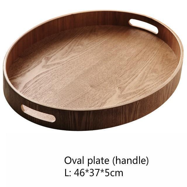 Wooden Round/Oval/rectangular Serving Tray - Nordic Side - 