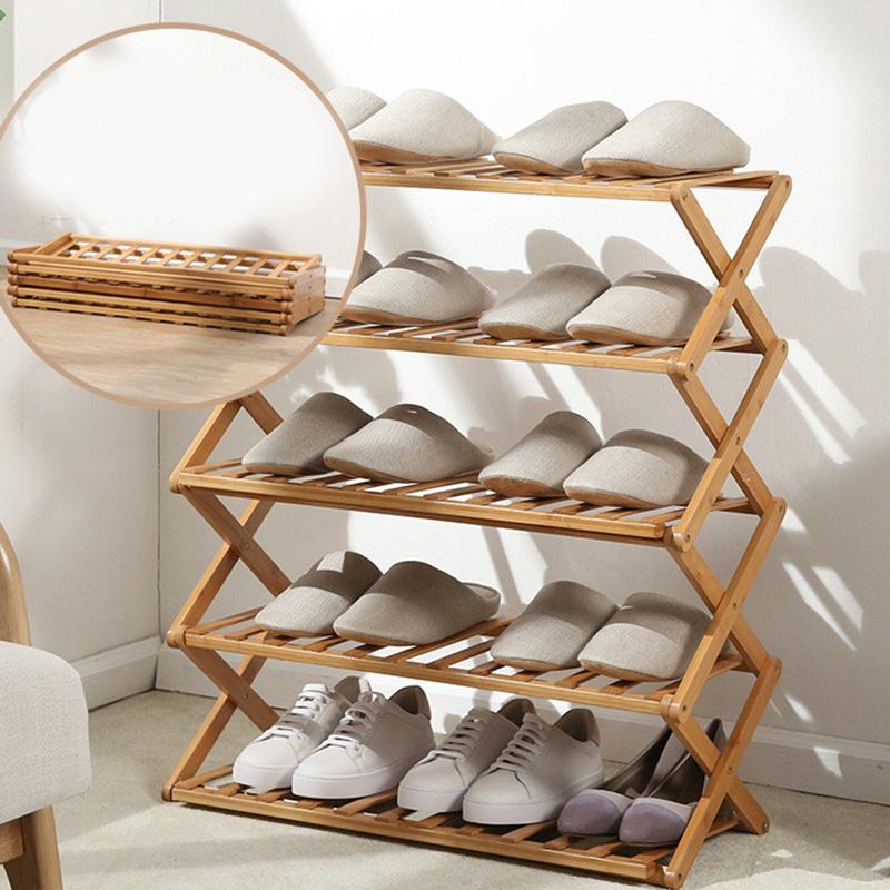 Danica - Bamboo Multi-Level Shoe Rack - Nordic Side - 11-26, furniture, modern-farmhouse