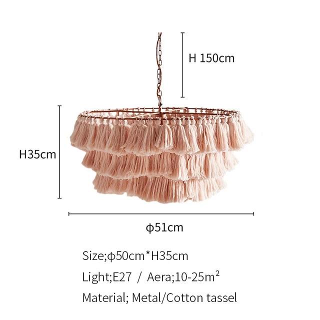 Pink Tassel Boho Chandelier - Nordic Side - 