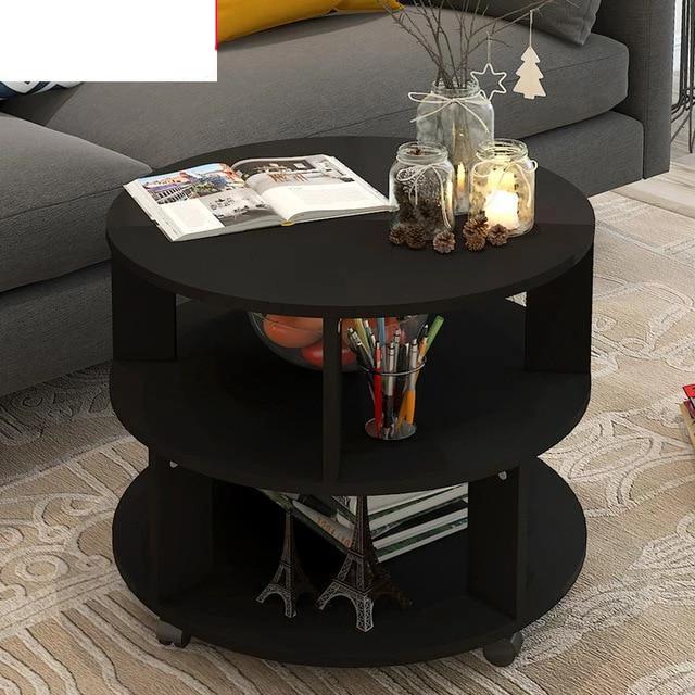 Whaler Modern Round End Table - Multi-Shelf