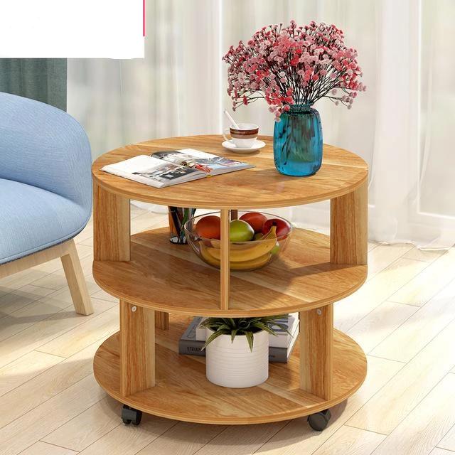 Whaler Modern Round End Table - Multi-Shelf