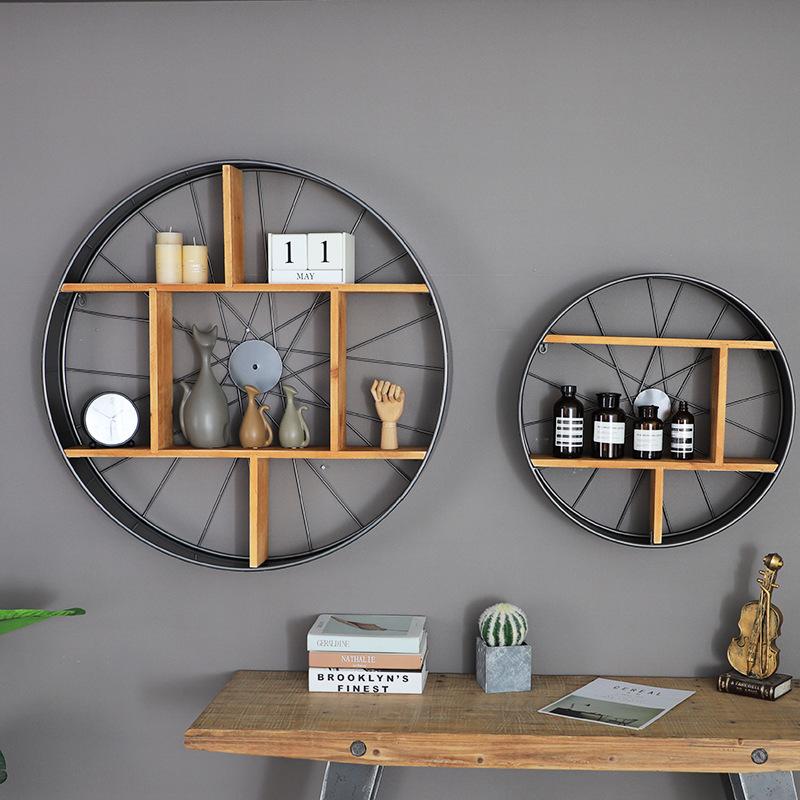 Lau - Wood & Iron Wheel Shelf - Nordic Side - 12-02, modern-farmhouse