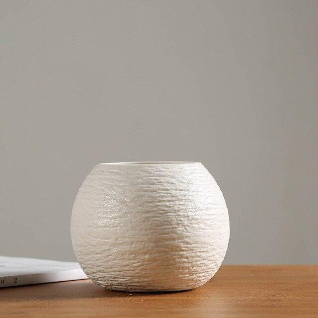 Modern Silky White Ceramic Vase