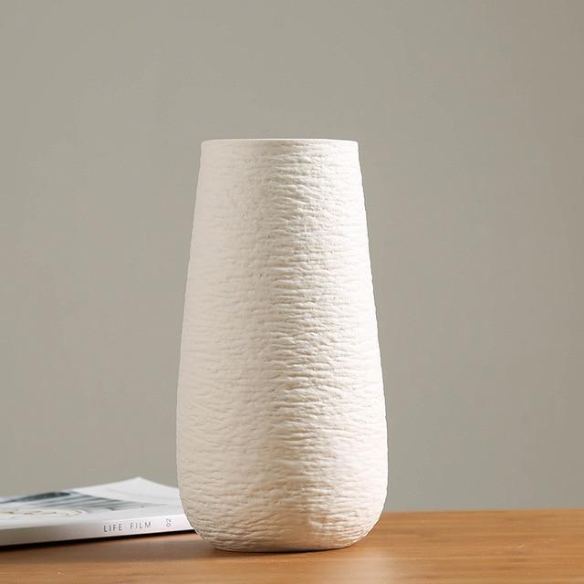 Modern Silky White Ceramic Vase