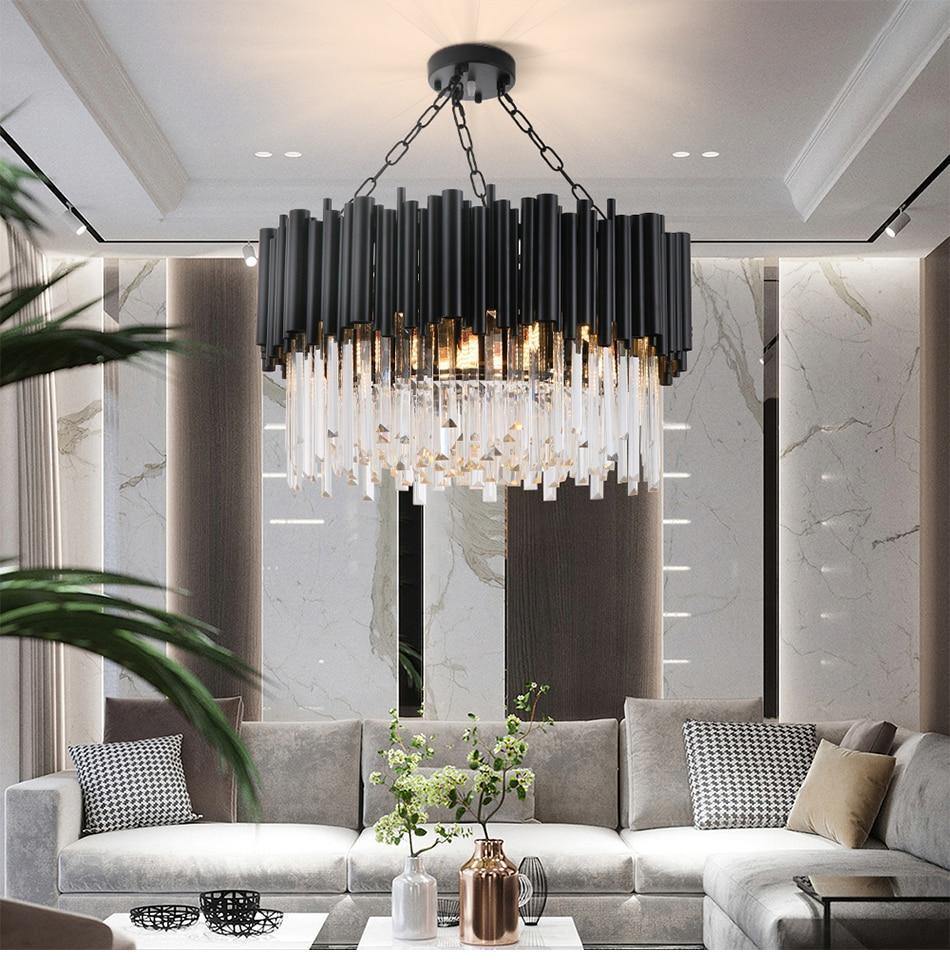 Black Wyvern Chandelier - Nordic Side - black, chandelier, crystal, pendant