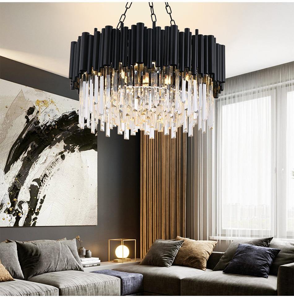 Black Wyvern Chandelier - Nordic Side - black, chandelier, crystal, pendant