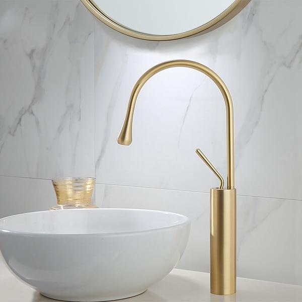 Raffeto - Brass Crane Bathroom Faucet - Nordic Side - 03-12, modern-pieces