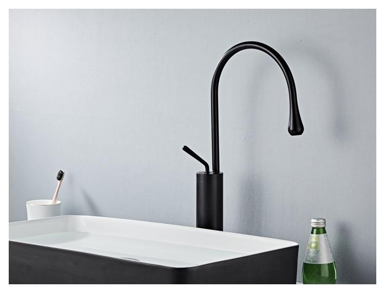 Raffeto - Brass Crane Bathroom Faucet - Nordic Side - 03-12, modern-pieces