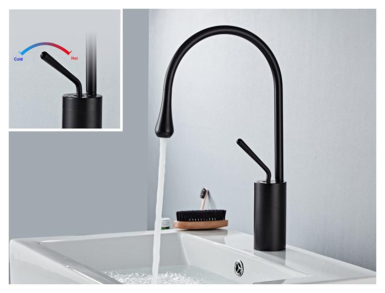 Raffeto - Brass Crane Bathroom Faucet - Nordic Side - 03-12, modern-pieces