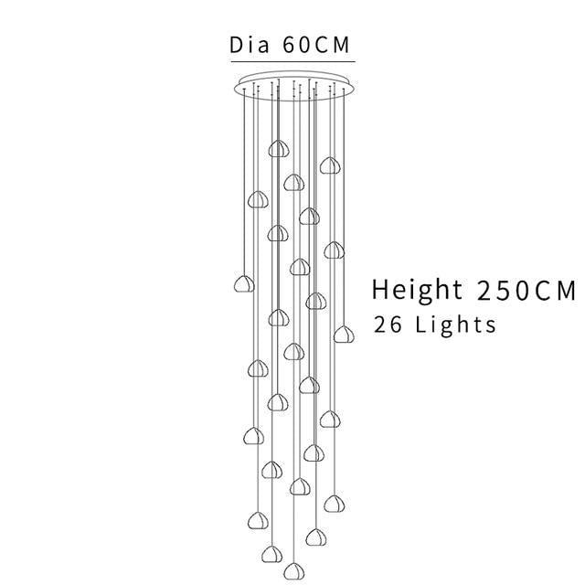 Crystal Ball Chandlier Stair case Chandelier - Nordic Side - 